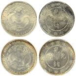 China, Kwangtung Province, Silver 20 cents(2), Guangxu era (1890-08), dragon on obverse,(Y-199),