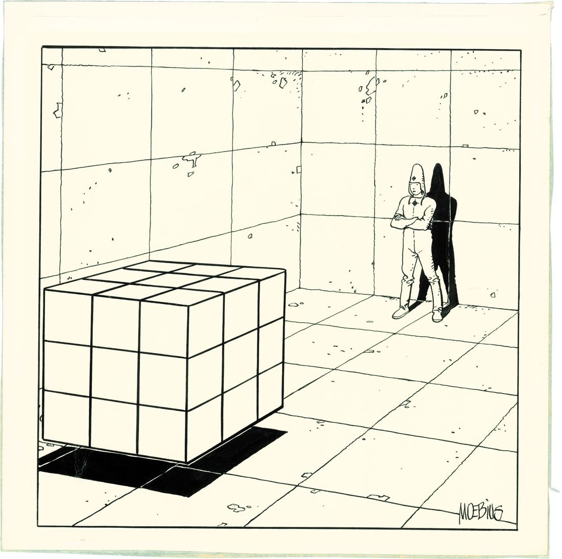 32 x 24cm. (12,60 x 9,45in.) b1>MOEBIUS (Jean GIRAUD dit) 1938-2012RUBIK'S CUBEEncre de Chine sur - Image 2 of 3