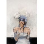 Enki BILAL Né en 1951PHYLACTÈREAcrylique et pastel sur papier contrecollé sur carton pour une