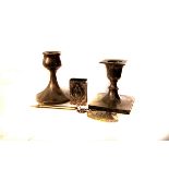 A selection of various silver items, to include a rum decanter label, a Birmingham marked matchbox