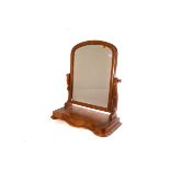 Two 19th century mahogany veneered dressing table mirrors, one of rectangular form, the other with