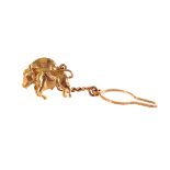 A 9ct gold Taurus bull tie pin, approx 5.6g