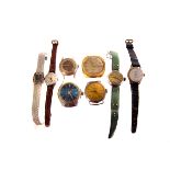 A large collection of various wristwatches, both gents and ladies examples, including some manual