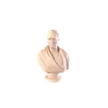 A Parian bust of George Stephenson, by Wyon, marked to back, approx 26cm H