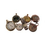 A military open faced pocket watch, together with a selection of other watches, including a silver