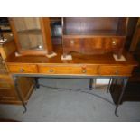 A Ducal three drawer dressing table, on wrought iron base, approx 125cm W