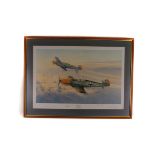 A Robert Taylor commemorative print, entitled 'Eagle Attack', approx 47cm by 74cm, having five