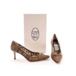 A pair of Emma Hope shoes, described as Gros Lace High Pointy Court, size 39.5, with box, worn once