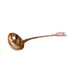 A silver plated anthemion pattern sauce ladle, the large ladle having strike marks to back of