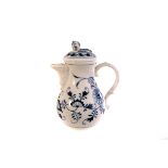 A Meissen blue and white coffee pot, in the Old Luxemburg pattern, marked to base (2)