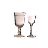 An 18th century double cotton twist wine glass, with tapering bowl and circular foot, together