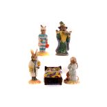 A selection of five Royal Doulton Bunnykins porcelain figures, including Mother DB189, Sleepytime