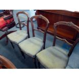 Three 19th century elm country single chairs, with another, plus three Edwardian mahogany chairs