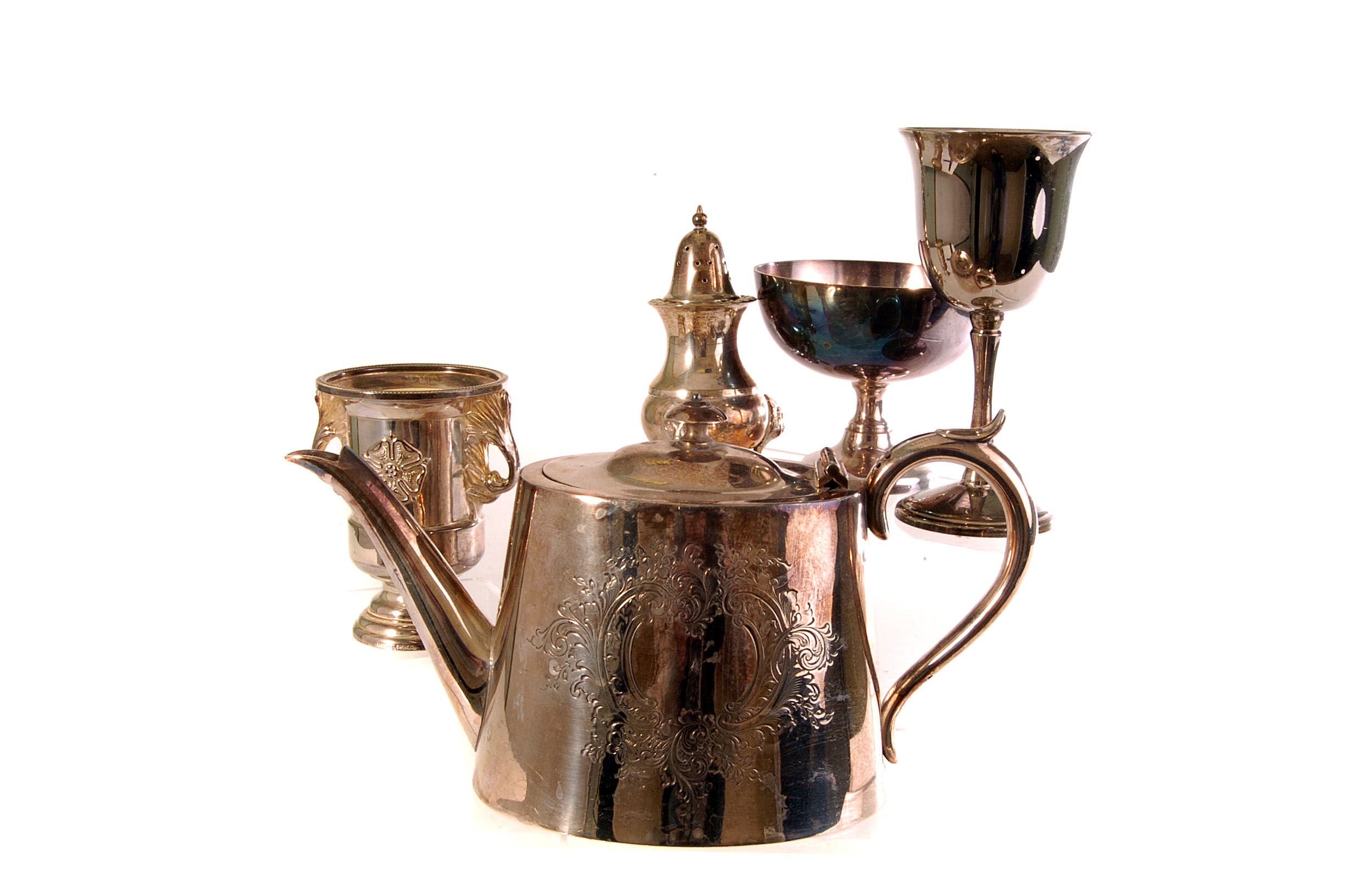 A large selection of silver plated items, to include tea/coffee pots, sifters, tureens and covers,