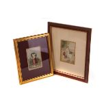 A set of four Baxter prints of classical maidens, together with another example, framed and