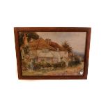 W.S Percy, watercolour, depicting a country cottage, approx 36cm by 52cm