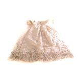 Two 19th century Christening gowns, one with lace bodice and pleated dress, the other plain dress