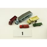 Dinky Toys including 965 Euclid Rear Dump Truck, 582 Pullmore Car Transporter, 422 Fordson Wagon,