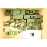 Military Dinky Toys, including 660 Tank Transporter, 621 Army Wagon, 689 Artillery Tractor, 626