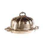 A Sheffield silver plated tureen and cover, with Rococo style design to handles and rim (2)