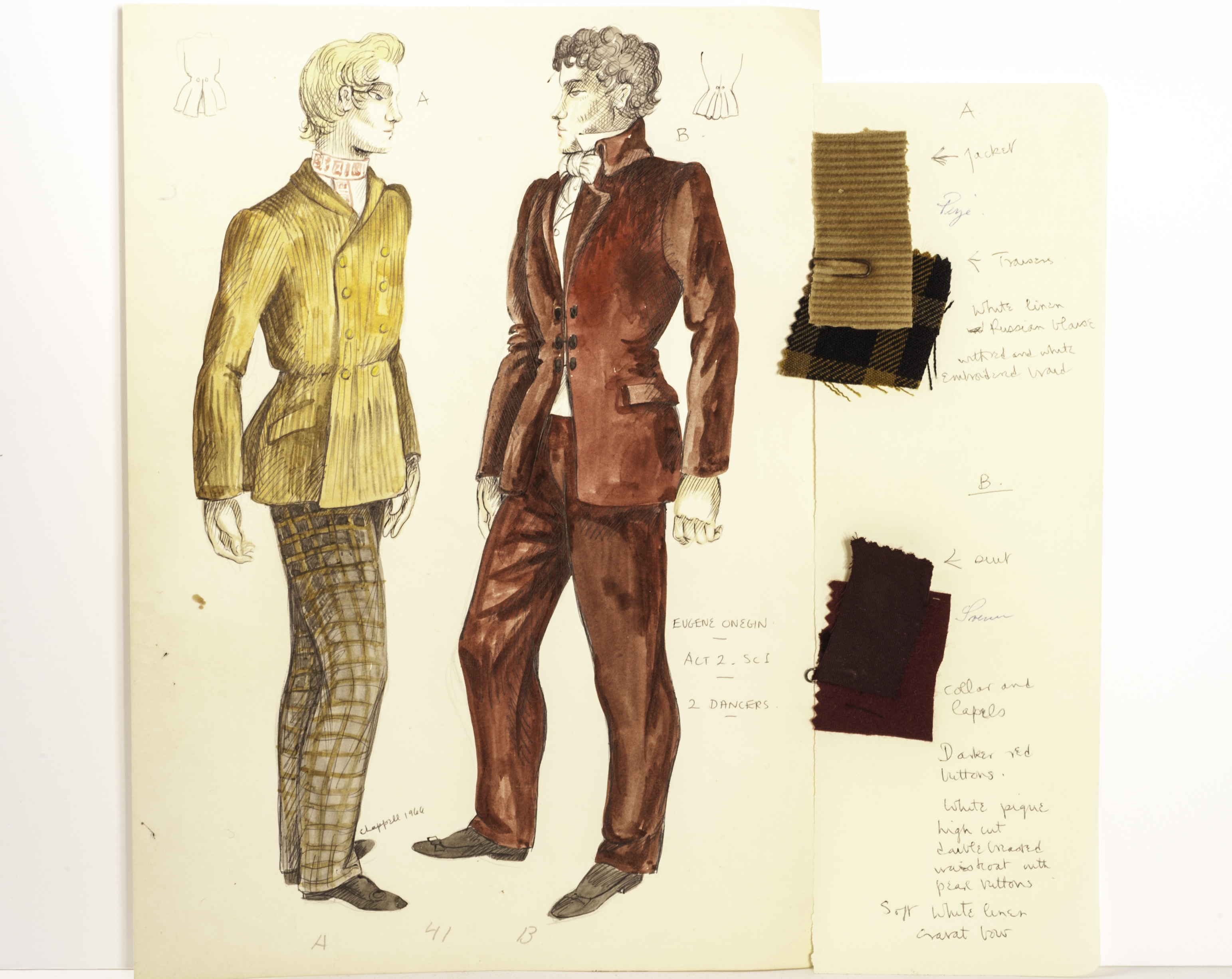 William Chappell (1907-1994) a group of approx 10 female and 2 male costume design drawings relating