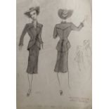 William Chappell (1907-1994) a collection of 16 theatre costume designs on blue paper, most dated