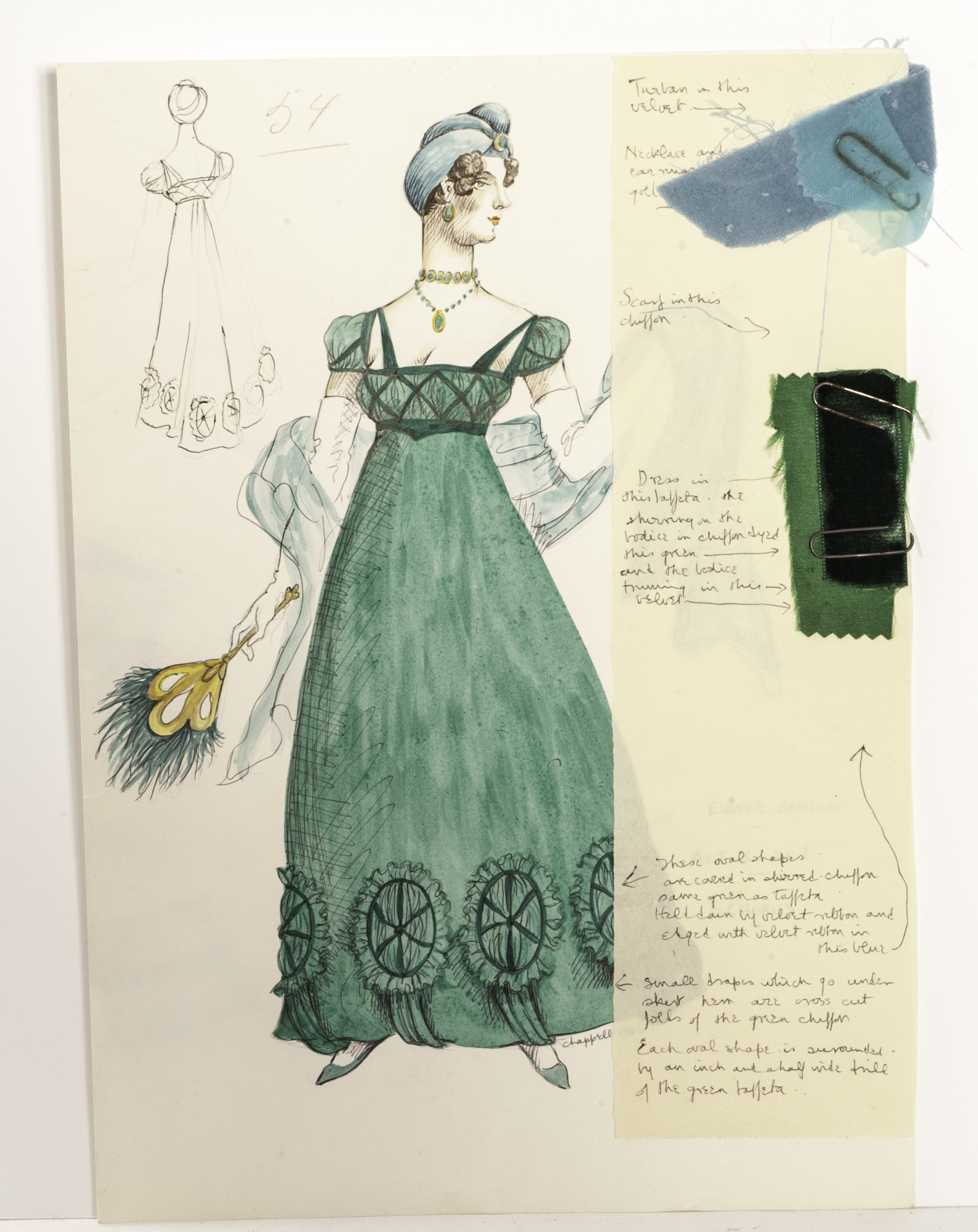 William Chappell (1907-1994) a group of approx 10 female and 2 male costume design drawings relating - Image 5 of 6