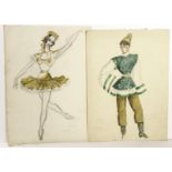 William Chappell (1907-1994) a group of approx 11 costume design drawings relating to the Coppelia