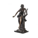 A large bronze after Albert Carrier-Belleuse, modelled as the figure of Melodie, marked to base,