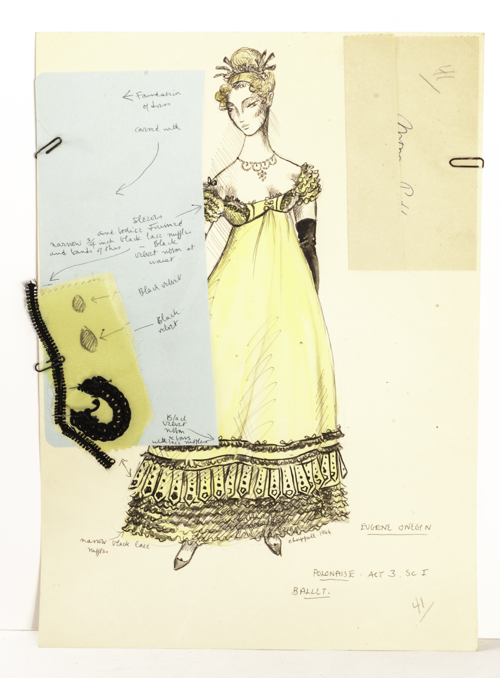 William Chappell (1907-1994) a group of approx 10 female and 2 male costume design drawings relating - Image 3 of 6