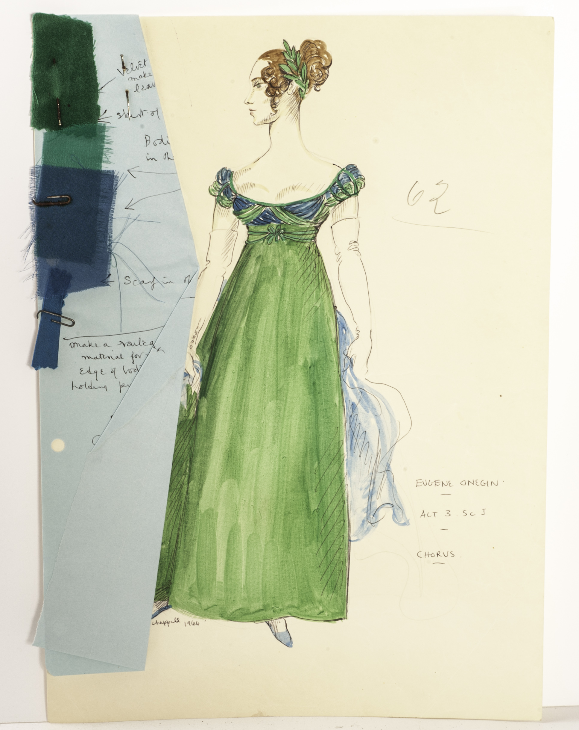 William Chappell (1907-1994) a group of approx 10 female and 2 male costume design drawings relating - Image 6 of 6