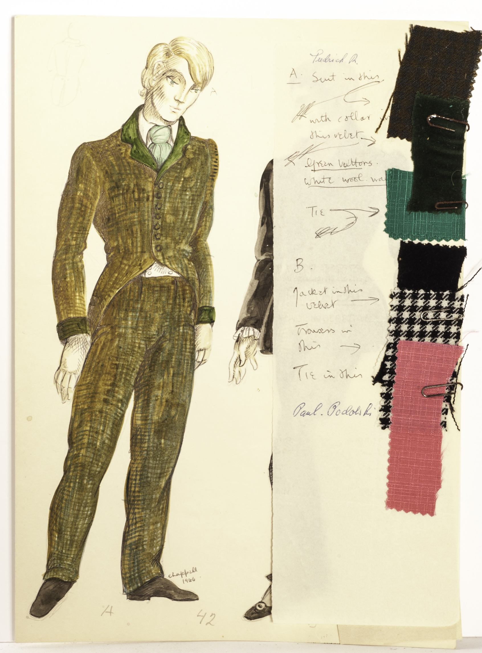 William Chappell (1907-1994) a group of approx 10 female and 2 male costume design drawings relating - Image 2 of 6