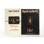 Iron Maiden Tour Pro­grammes: two - 1981 Killer World Tour (VG) and 1982 The Beast On The Road (fair