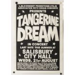Tangerine Dream: Original concert poster for the Krautrock band, Salisbury 21st August 1974, in very