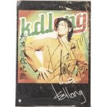 K.D Lang Autograph: Japanese poster signed in black felt pen ‘K.D Lang 95’