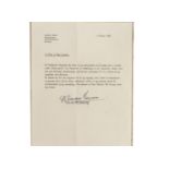 Dirk Bogarde: typed letter of commendation for Mr Frederick Strayton on his employment as a