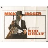 Mick Jagger: Original UK quad poster for the 1970 film ‘Ned Kelly’ folded and in very good condition