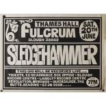 Sledgehammer: seven UK concert posters including venues, Hammersmith Odeon, Thames Hall - Fulcrum,