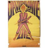 David Bowie: scarce original 1970s RCA Records promo poster, in poor condition with tears and