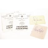 Roger Moore Autograph: signed vintage album page sold with three 1970s programmes for ‘The Grand