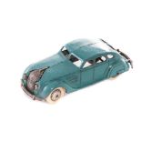 A Pre-War Dinky Toys 30A Chrysler Airflow, in light blue, VG