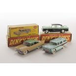 Dinky Toys American Cars, 165 Humber Hawk, black and green body, spun hubs, 173 Nash Rambler,