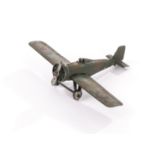 A Pre-War Dinky Toys 66d Torpedo Dive Bomber, dark green and brown camouflaged body, RAF roundels,