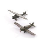 A Pre-War Dinky Toys 66c Two Seater Fighter, dark green and brown camouflaged body, RAF roundels, G,