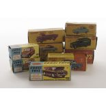 Dinky & Corgi Toys Empty Boxes, Dinky 405 Universal Jeep, 160 Austin A30, 472 Austin Van 'Raleigh