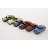 Dinky Toy Cars, 157 Jaguar, red body and hubs, 156 Rover 75, maroon body and hubs, 153 Standard