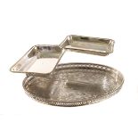 Two silver plated chafing dishes, together with a selection of fish eaters and flatware, plus a