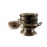 A selection of silver plated items, to include a champagne cooler, serving dishes and more (parcel)