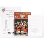 Football Autographs, three signed items collected by the vendor including a United Review 1998/99