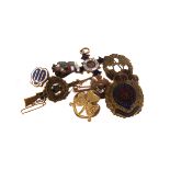 A 9ct gold Royal Engineers sweetheart brooch, together with two further Royal Engineer sweetheart